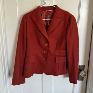 Akris Punto rust orange wool jacket size US12
